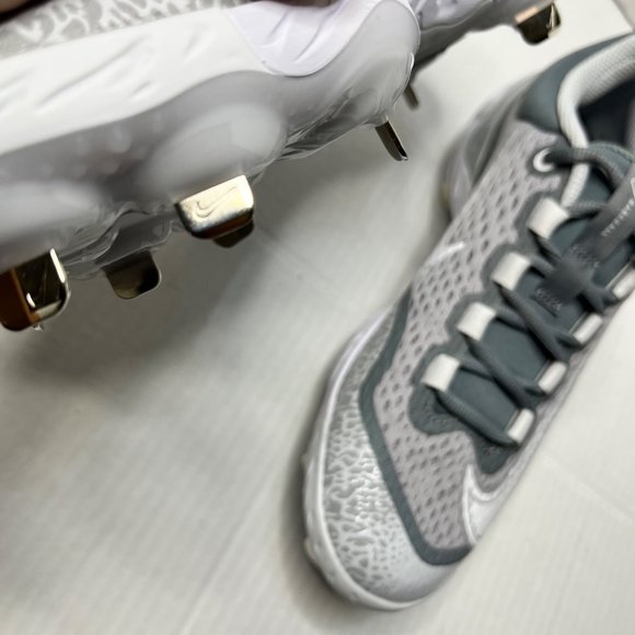 Nike Alpha Huarache Elite 4 Low Cleats White Wolf Grey DJ6521-012 Men Size - Picture 11 of 14